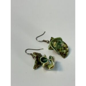 Earrings Artisan Natural Shell Hand Crafted Ear Wire Coastal Vintage